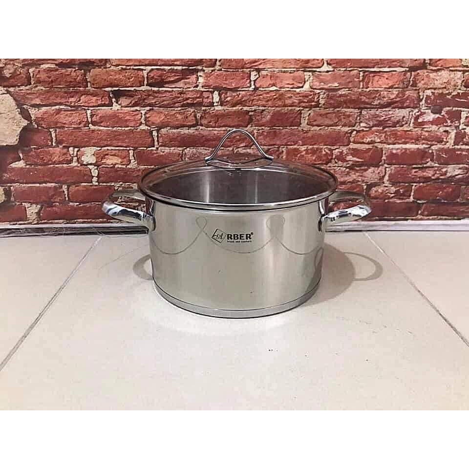 BỘ NỒI INOX 3 ĐÁY ARBER Sapphire 5 MÓN CAO CẤP, HÀNG CHÍNH HÃNG ĐỨC