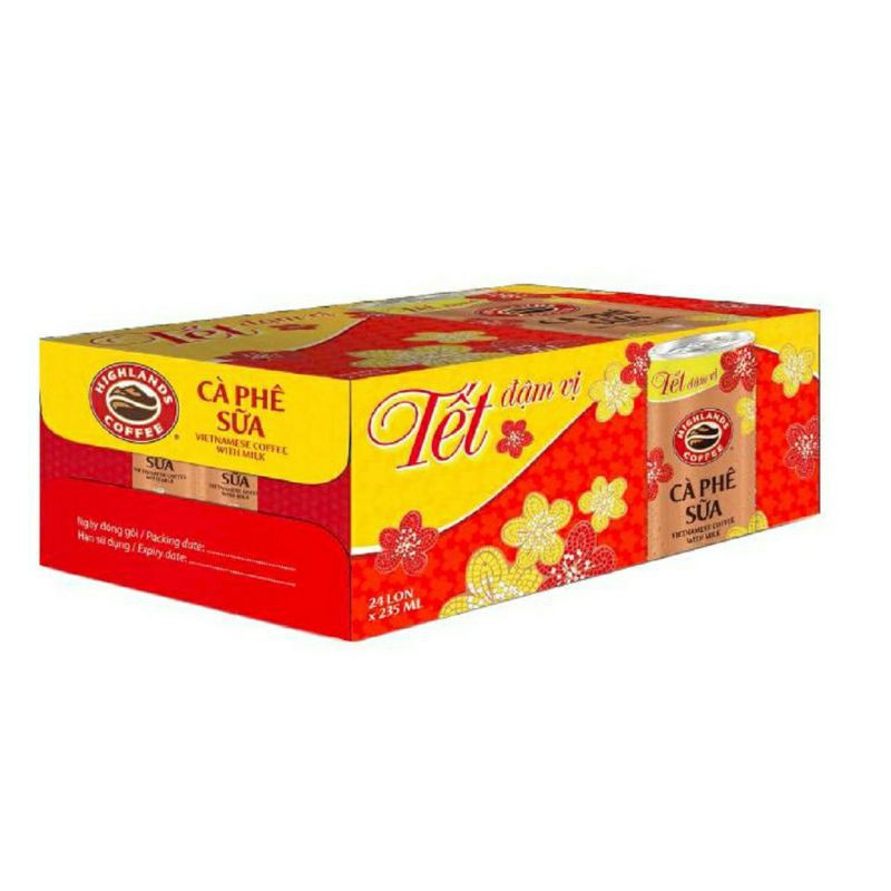 Thùng 24 Lon Cà Phê Sữa Đá Highlands Coffee (235ml/Lon)