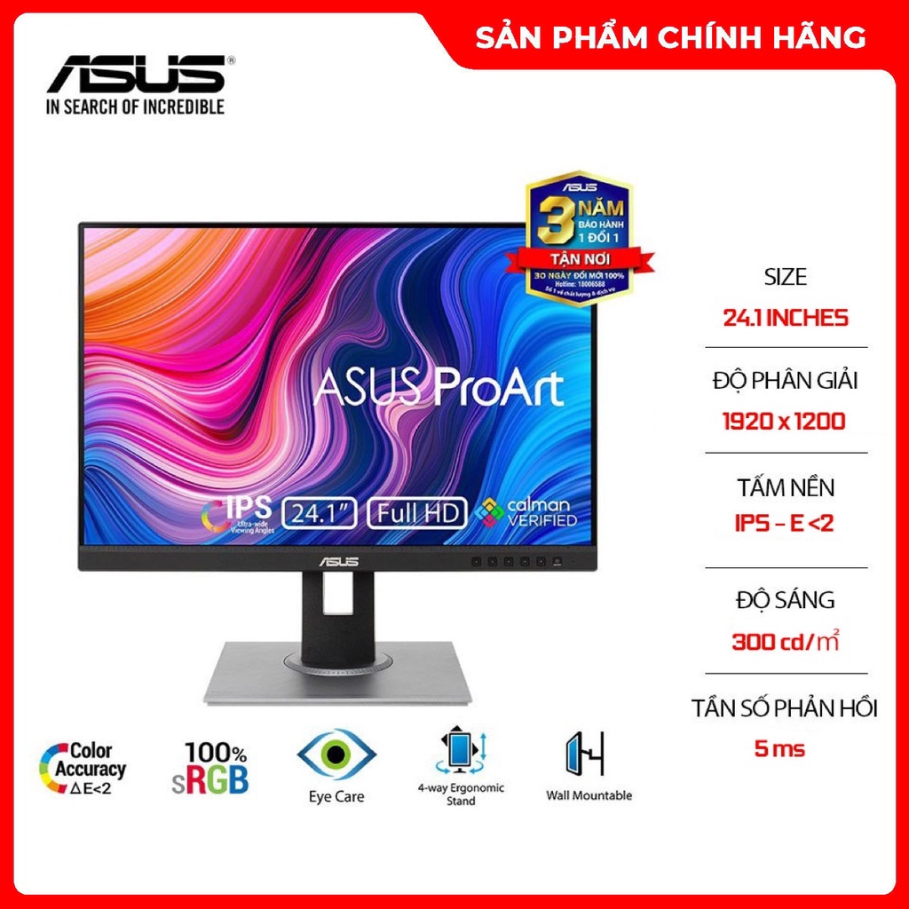 Màn hình ASUS ProArt PA248QV 24" IPS 75Hz 16:10 chuyên đồ họa - Hàng Chính Hãng
