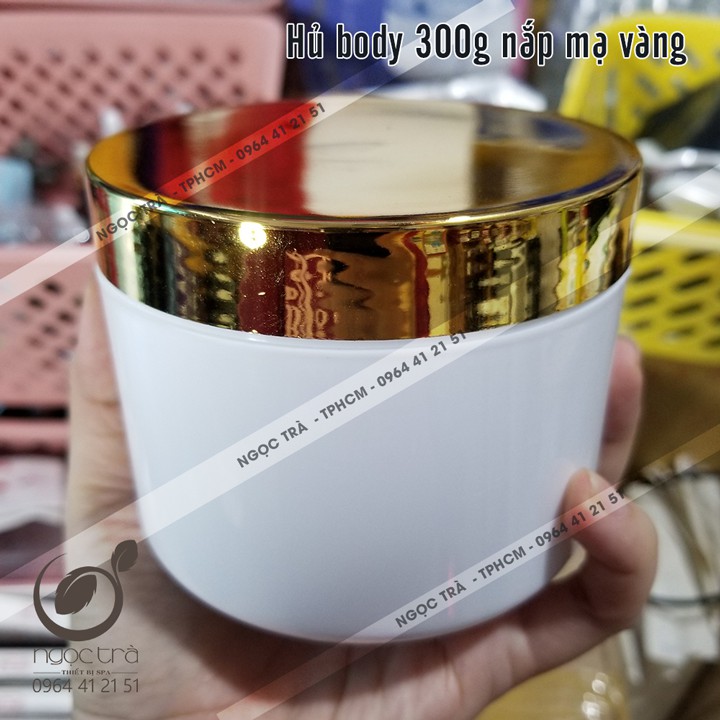 Hủ để kem body 300g nắp mạ Vàng 300gram 300gr [ẢNH THẬT]