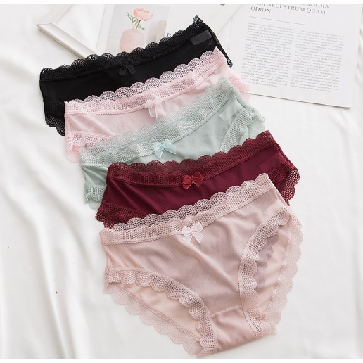 Quần lót cotton thoáng khí, dễ thương, viền cách điệu | BigBuy360 - bigbuy360.vn