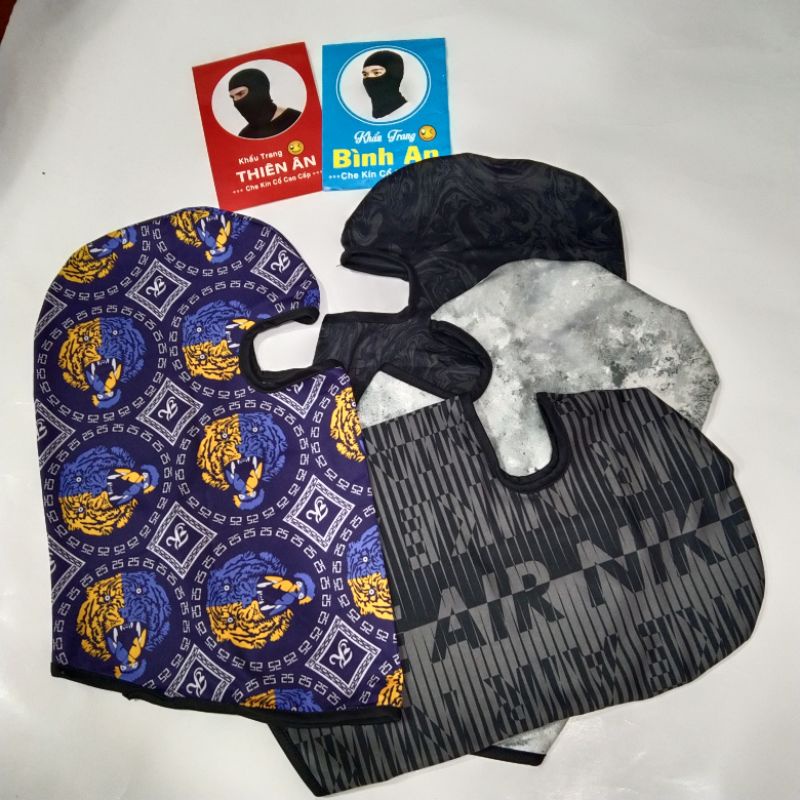Mũ khẩu trang,Khăn trùm đầu Ninja vải thun cotton, che kín cổ mặt,tai và đầu, hở mắt