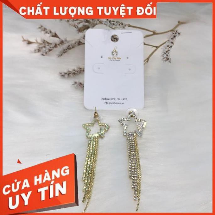 Ảnh  Thật Tự Chụp 🔅 Bông Tai Nữ Dài Hình Ngôi Sao Đính Đá, Phong Cách Sang Trọng 🔅