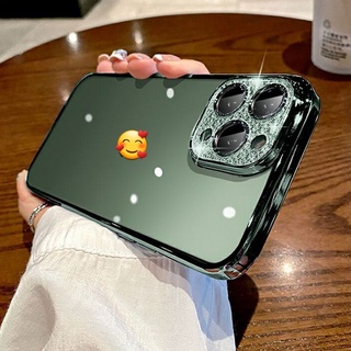 Ốp lưng SULADA lưng nhám viền màu cụm camera đính đá bảo vệ cho iPhone 14 Pro Max/ 14/  11/ 12Promax/13/13Pro/13ProMax