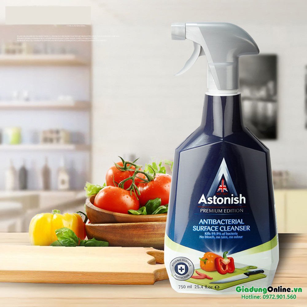 Bình Xịt Khử Khuẩn Vệ Sinh Dụng Cụ Bếp, Tủ Lạnh ASTONISH C6700 750ml