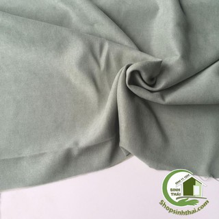 Vải nhung tăm màu xanh ngọc [ 50cm x khổ 1,55m ]