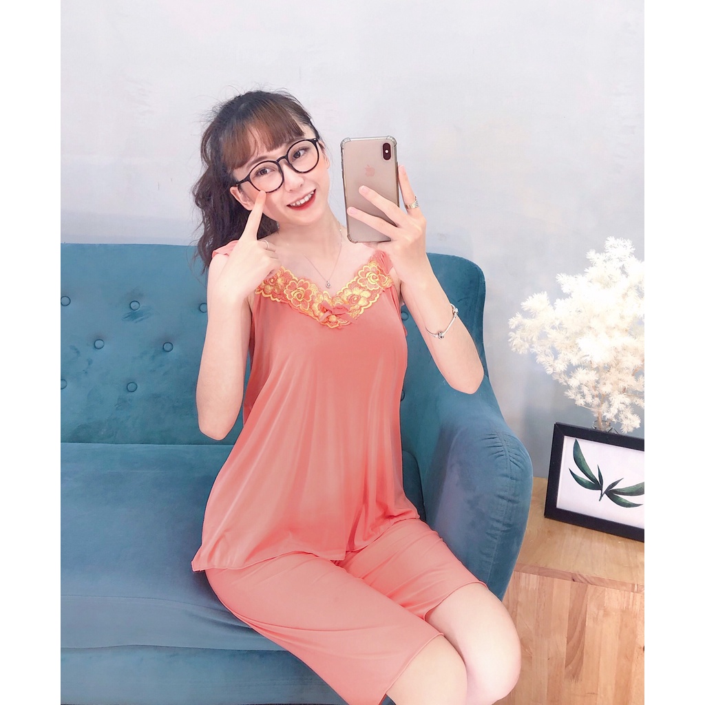 2 SIZE 45-68KG TÙY CHIỀU CAO ĐỒ BỘ NGỦ THUN LẠNH LỬNG CÁNH TIÊN PHỐI REN SEXY