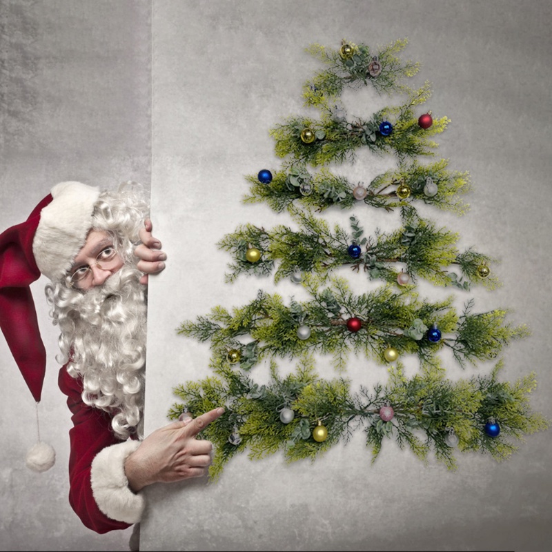 1 Bộ Cây Thông Giáng Sinh Bằng Nhựa PVC Gắn Tường Trang Trí Nhà Cửa DIY