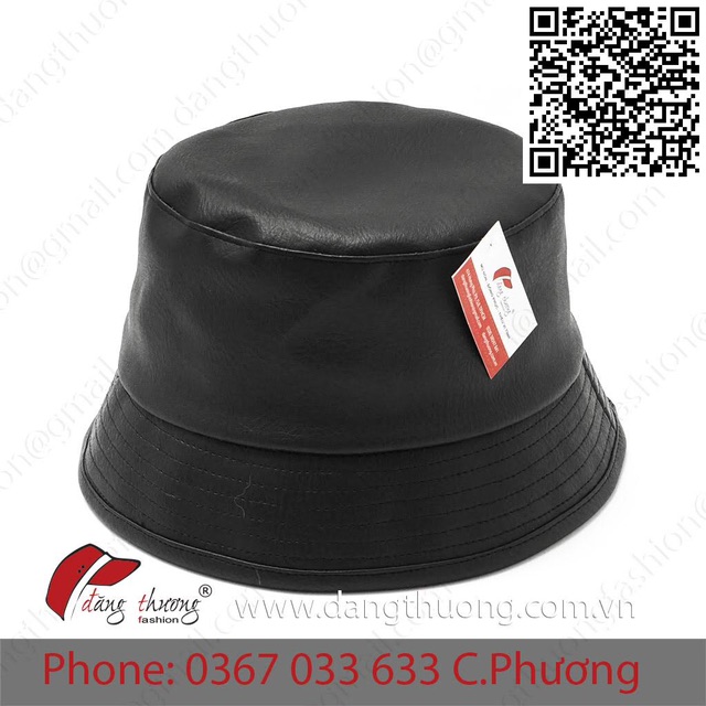 Mũ nón bucket da đen bóng/ mờ cao cấp
