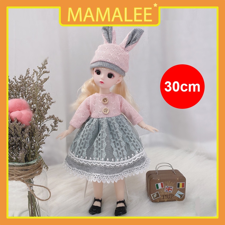 Búp Bê Barbie Xinh Xắn Cao 30cm Với 21 Khớp Linh Hoạt - Đồ Chơi Búp Bê Công Chúa Cho Bé Gái