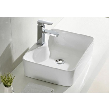 Chậu lavabo vuông trắng trơn, chậu rửa mặt