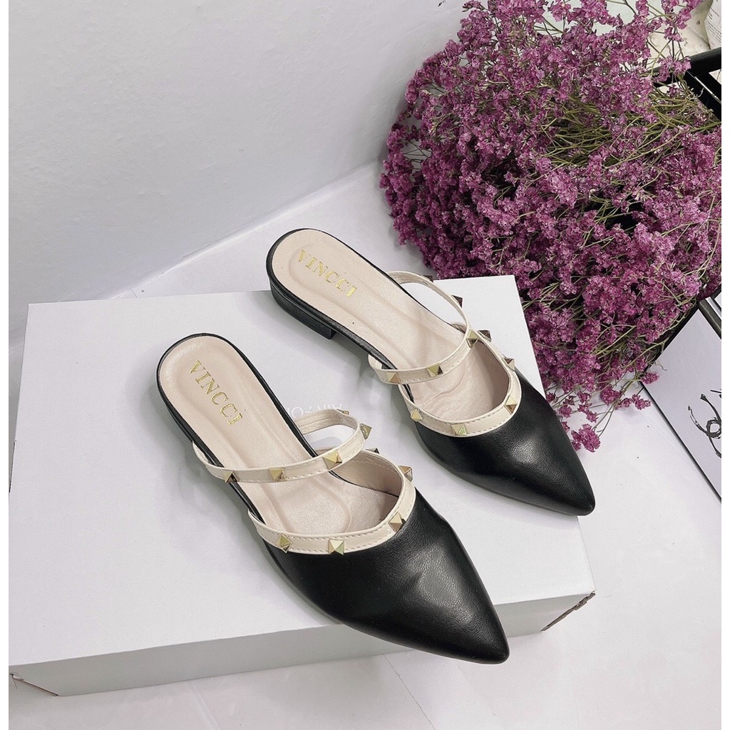 Dép sục nữ viền đinh gót 2p xinh xắn mã S43