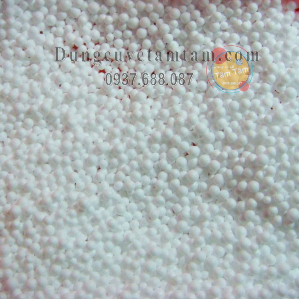 Hạt xốp trắng tròn 1ly/2.5ly/4ly trang trí -Mô Hình