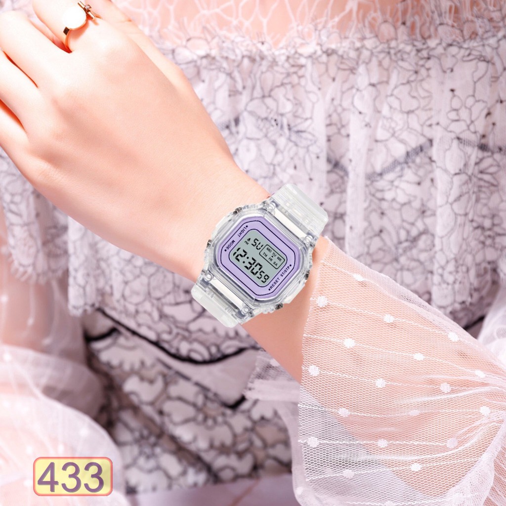 ĐỒNG HỒ NỮ SPORT MẶT VUÔNG DÂY TRONG SUỐT 433 THỜI TRANG SIÊU HOT | BigBuy360 - bigbuy360.vn