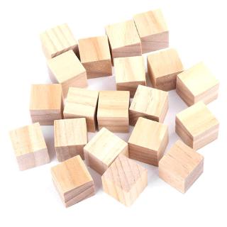 Cubes Natural Unfinished Craft  Blocks for Baby Shower Pack of 20