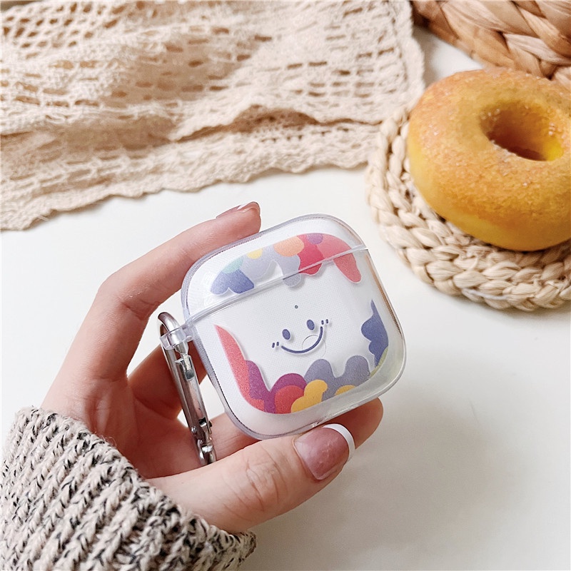 Hàng Có Sẵn!Vỏ Bọc Hộp Sạc Tai Nghe Trong Suốt Hình Mặt Cười Dễ Thương Cho Redmi Buds 3