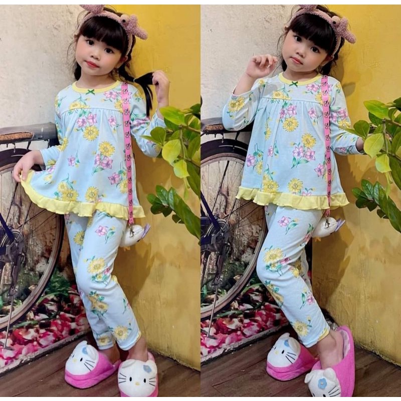 Bộ bé gái dài tay bánh bèo size đại cotton bozip xuất dư 20-40kg