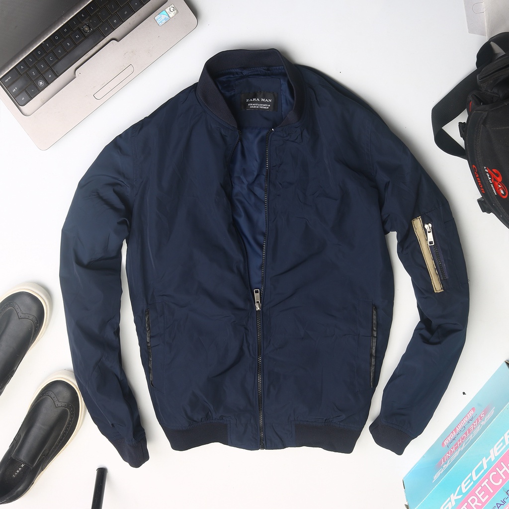 Áo khoác BOMBER nam giảm giá trơn màu dễ phối đồ