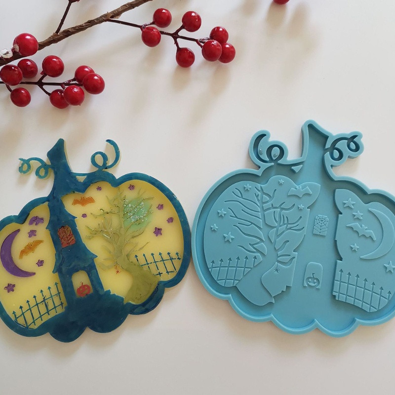 San * Khuôn Silicon Hình Bí Ngô Dơi Mặt Trăng Làm Trang Sức Lễ Tạ Ơn DIY