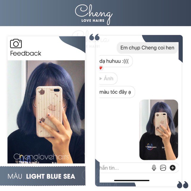 Thuốc nhuộm tóc XANH KHÓI - LIGHT BLUE SEA