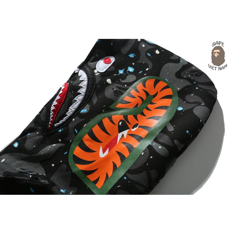 [Ảnh thật + FREESHIP] Jacket Bape Shark Galaxy fullzip Phát quang trong tối , Áo Hoodie Bape Cá Ngáo | BigBuy360 - bigbuy360.vn