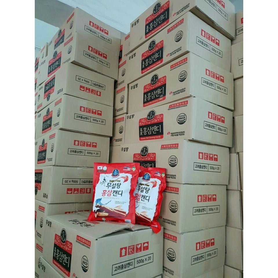 Kẹo Sâm Hàn Quốc Red Ginseng Không Đường Túi 500Gr