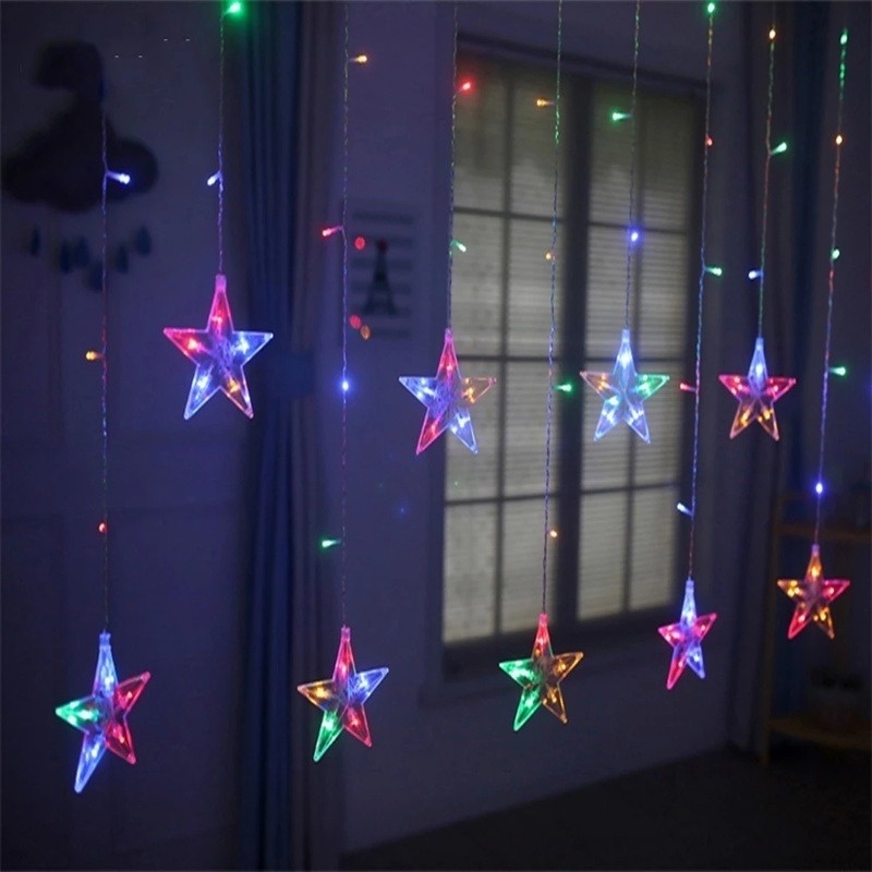Dây đèn LED 2.5M hình ngôi sao điều khiển từ xa chống thấm nước trang trí nhà cửa