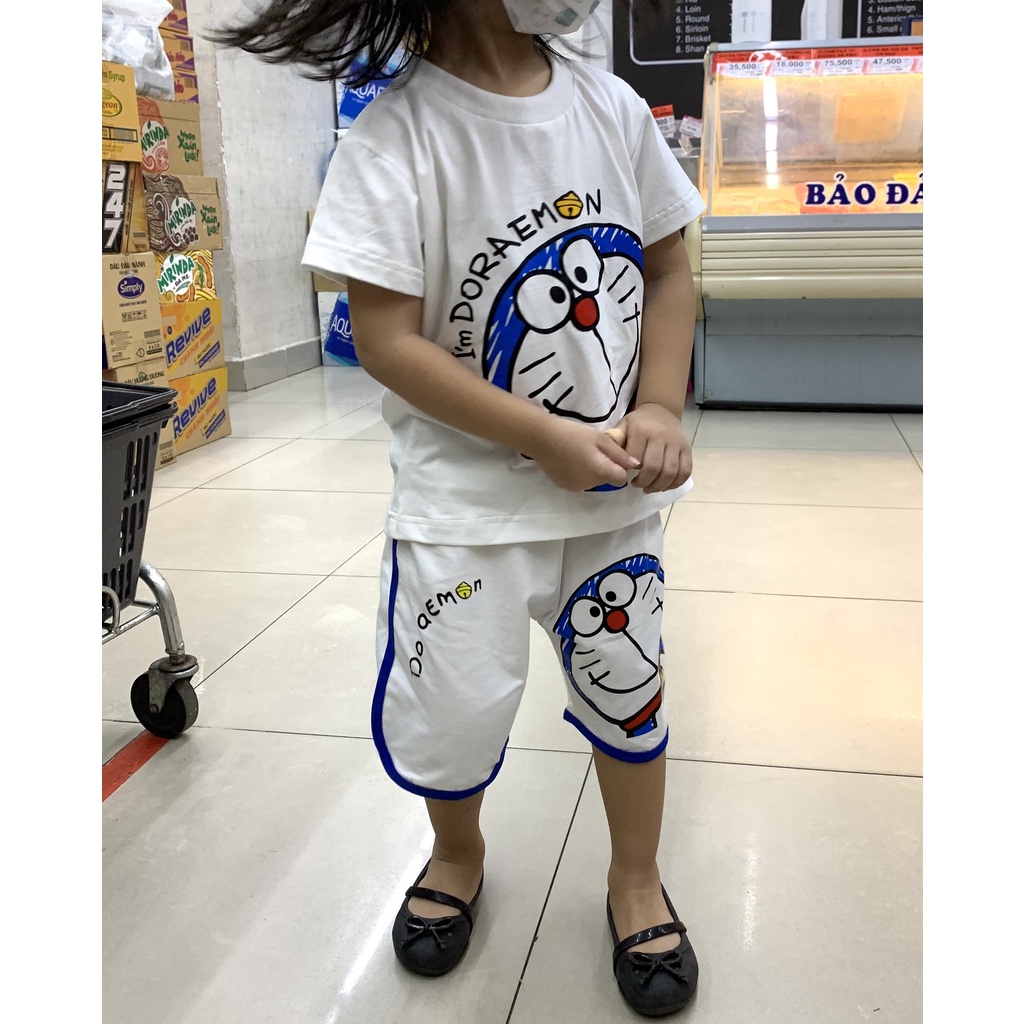 Bộ quần áo bé gái Doreamon cute Size từ 9-40kg. Chuẩn shop - Logo thương hiệu  Cotton 100% co giãn 4 chiều, mát