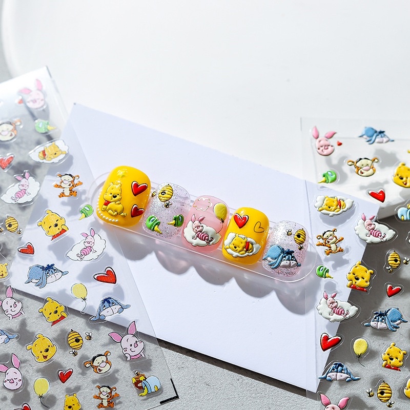 Sticker gấu pooh cute lụa ,5D new 2021