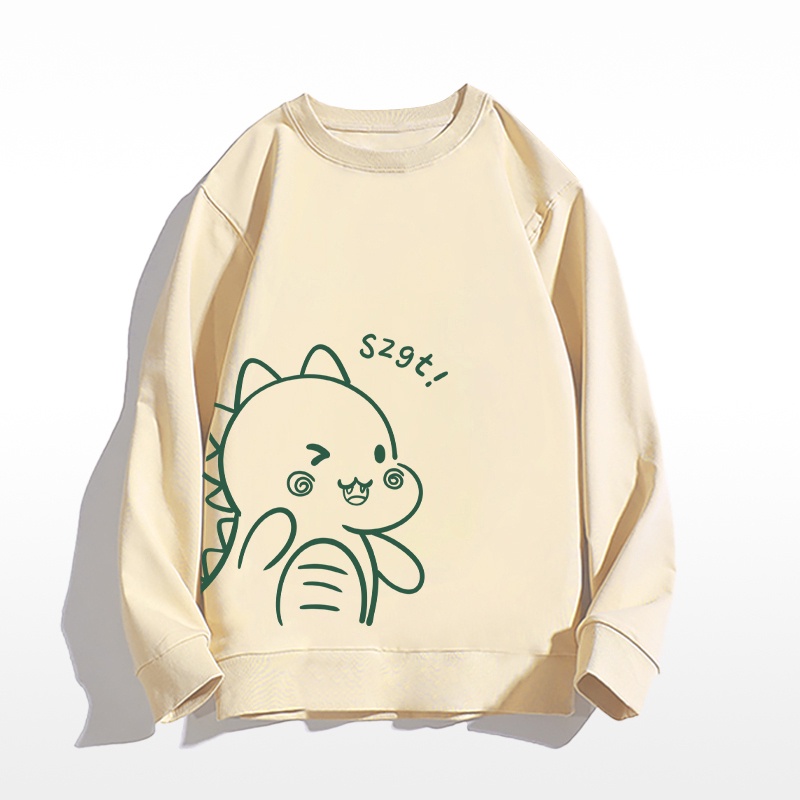 Áo Sweater Cổ Tròn Dáng Rộng In Họa Tiết Dễ Thương Thời Trang Thu Đông Cho Nữ