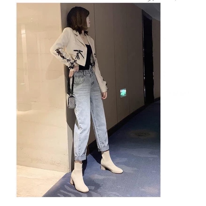 Giày boot bốt len cổ ôm chân 5p full box chuẩn hàng xịn | BigBuy360 - bigbuy360.vn