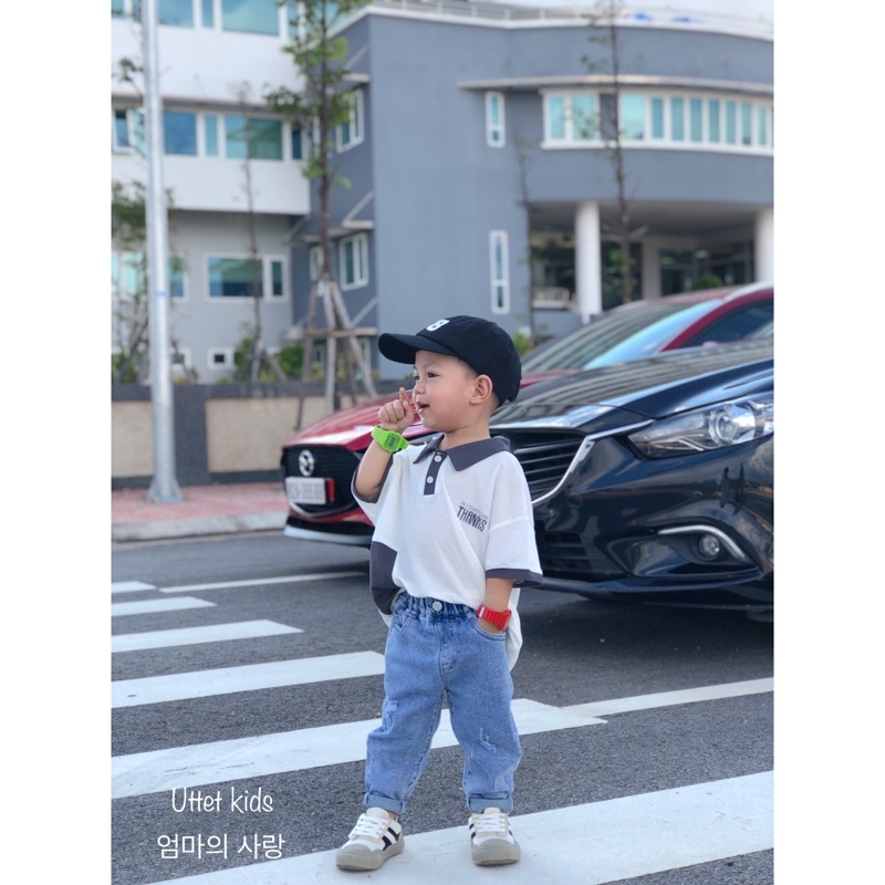 ÁO THUN CỔ POLO CHO BÉ GÁI VÀ BÉ TRAI 095 SIZE 90 ĐẾN 130