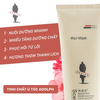 combo Dầu gội phục hồi mềm mượt tóc 300ml và Kem ủ 260ml Adolph Việt Nam