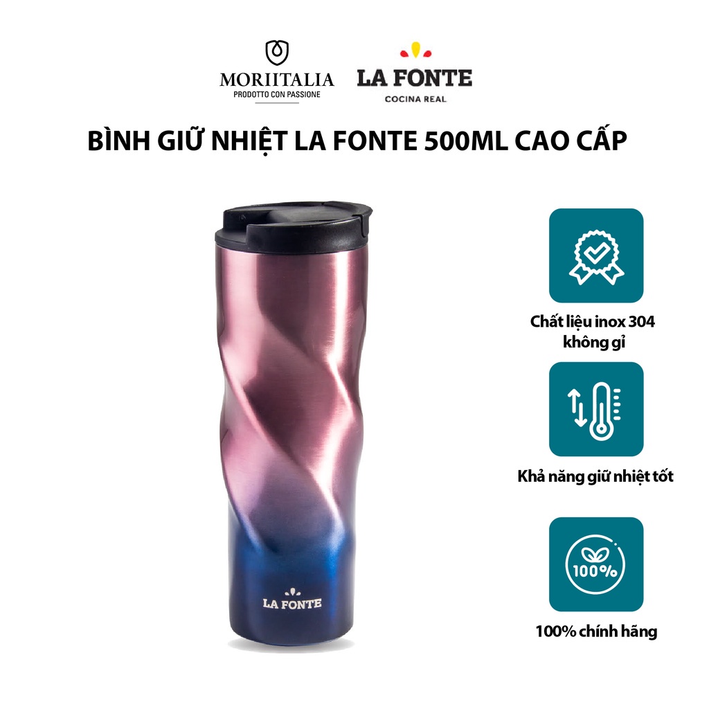 Bình giữ nhiệt La Fonte 500ml cao cấp Moriitalia 007436