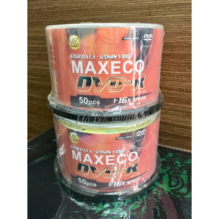 Đĩa Trắng DVD Maxeco / Maxell 4.7GB Cọc 100 Chiếc + Lốc 100 Vỏ Xốp