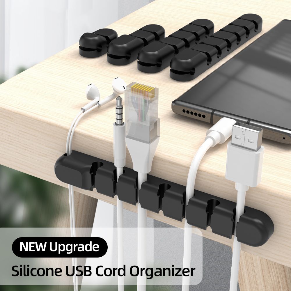 Dụng Cụ Giữ Dây Cáp Silicone Để Bàn Tiện Lợi|Kẹp Cố Định Dây Cáp Chuột/Bàn Phím Văn Phòng Nhiều Màu Sắc