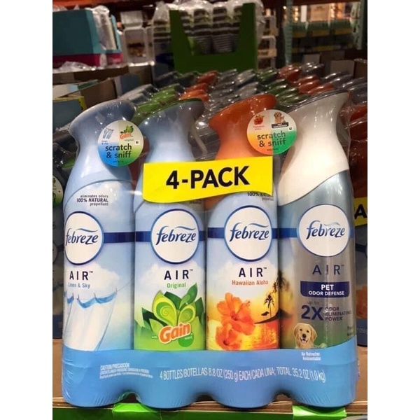 Xịt phòng Febreze - Hàng Mỹ set 4 chai