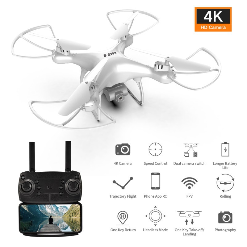 Flycam Mini Giá Rẻ F82 Camera 4k Cảm Biến Bụng Kết Nối Wifi Chụp Ảnh Trên Không Có Thể Điều Khiển Qua Điện Thoại