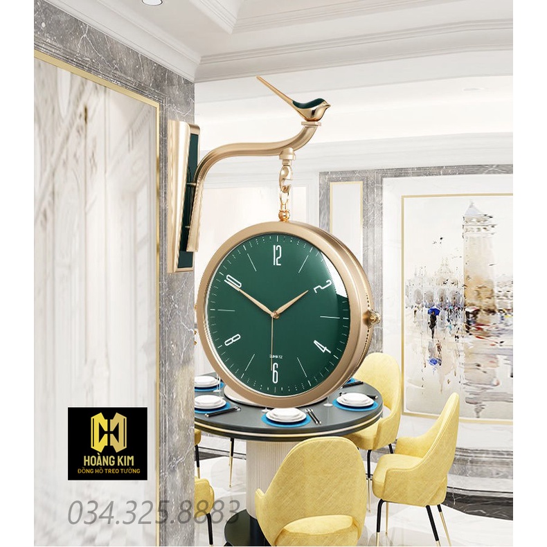 Đồng hồ treo tường đồng hồ trang trí decor hiện đại mẫu mới nhất size 38x48cm