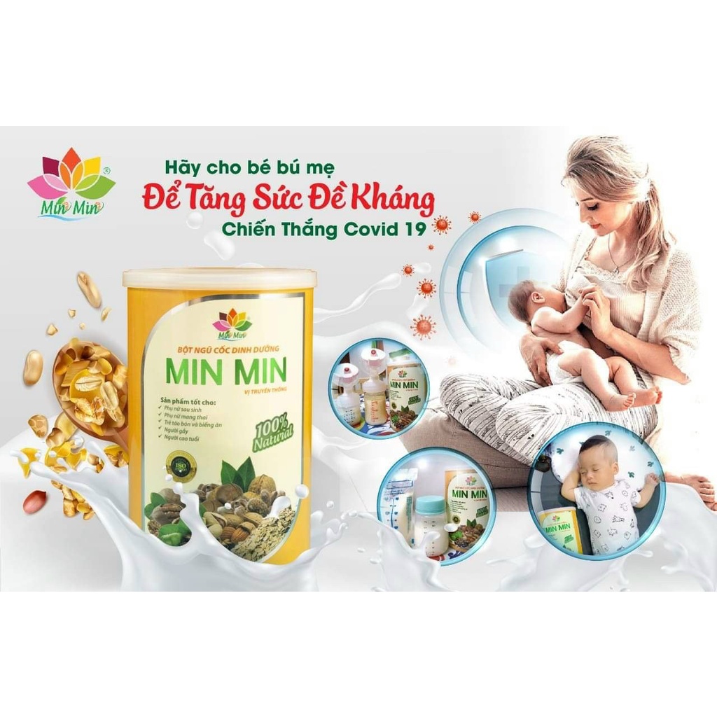 [NGŨ CỐC MIN MIN HÀNG CHÍNH HÃNG]Ngũ Cốc Min Min ,Bột Ngũ Cốc Min Min 500g