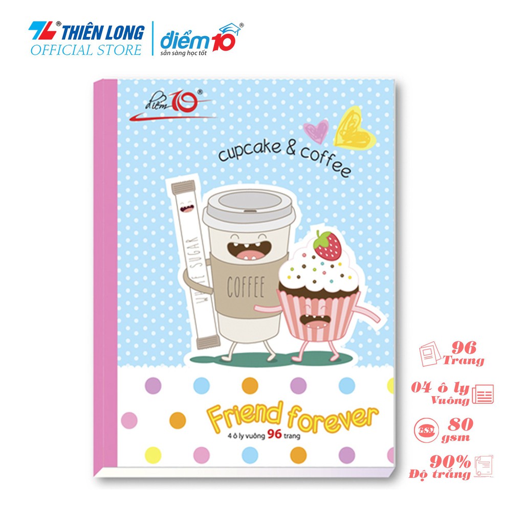 Tập học sinh Thiên Long NB-053 hình ngẫu nhiên- 96 trang - 4 ô ly vuông