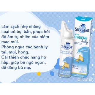 Xịt muối biển cá heo STERIMAR vệ sinh mũi cho bé