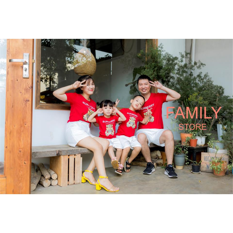 ÁO GIA ĐÌNH 3/4/5 NGƯỜI GẤU BBRY MÀU ĐỎ - HÀNG ĐẸP - GIÁ RẺ -MẪU DỄ THƯƠNG. FAMILYSTRORE