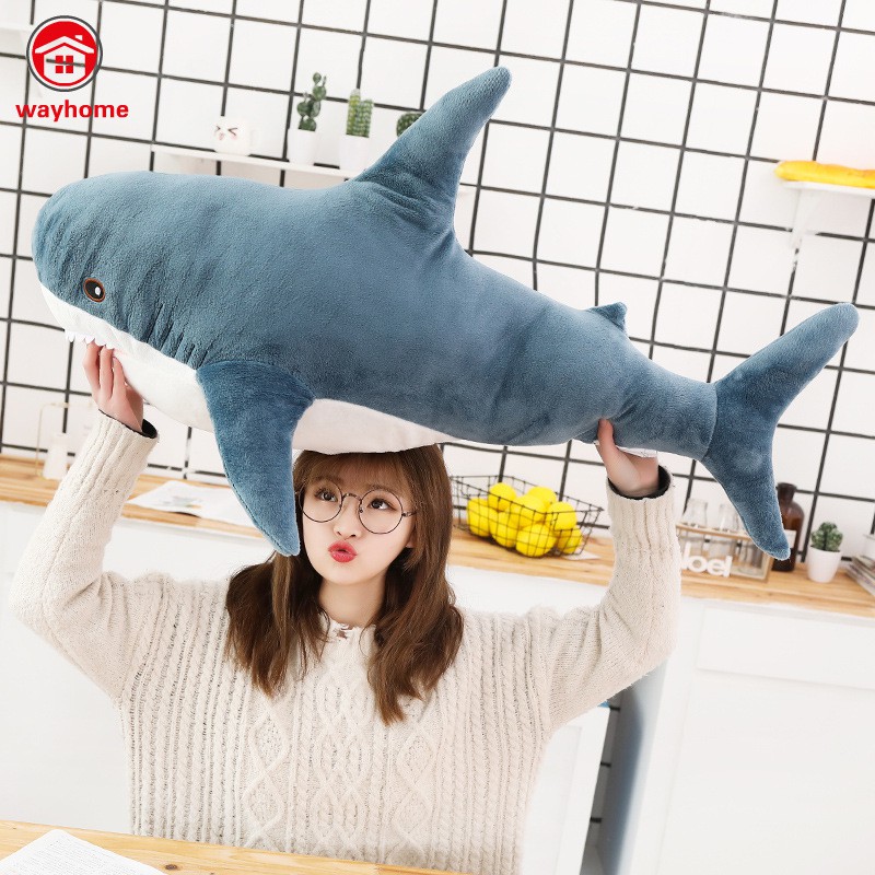 Lovely Big Shark Soft Plush Toy Dolls Stuffed Animal Pillow Bedroom Sofa Decoration 