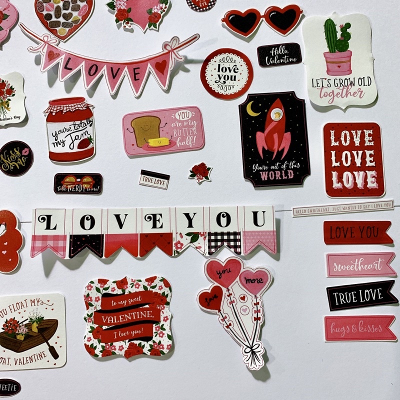 Die cut sticker Sweet heart cắt sẵn - trang trí love box, scrapbook, khung ảnh nổi