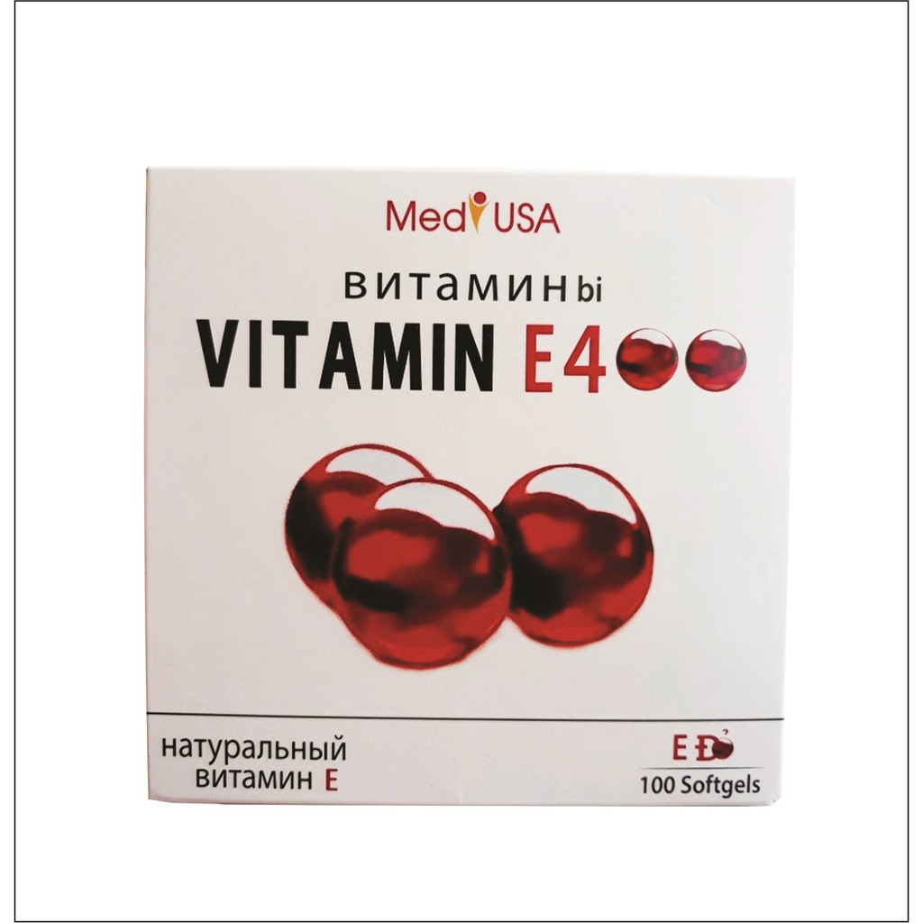 Vitamin E Đỏ 400, Bổ Sung Vitamin E400 Hỗ Trợ Làm Đẹp Da, Sáng Da, Chống Lão Hóa  Hộp 100 Viên
