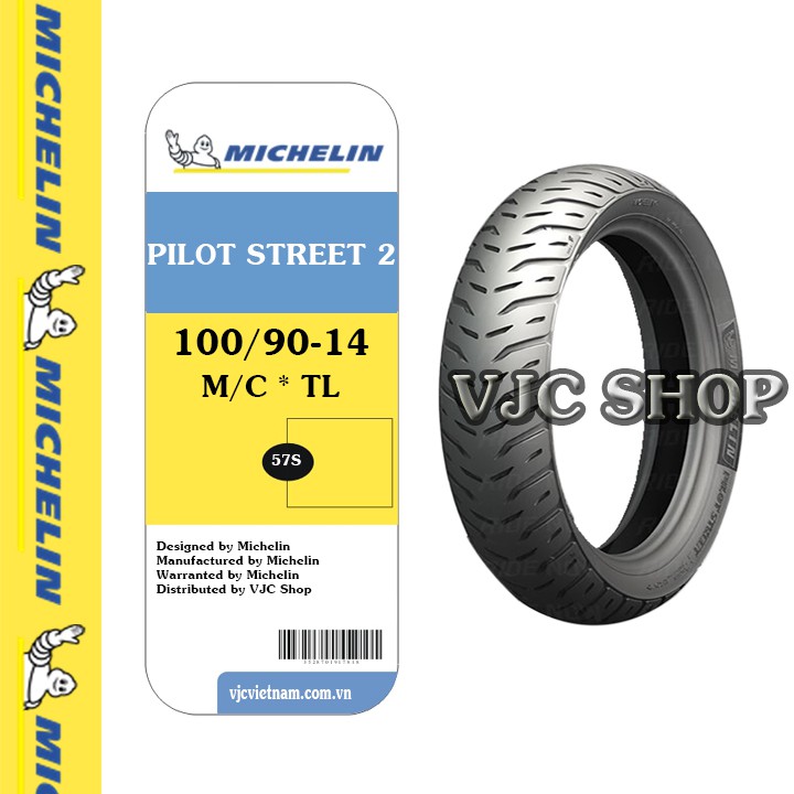 Lốp Michelin 100/90-14 MC 57S PILOT STREET 2 R TL