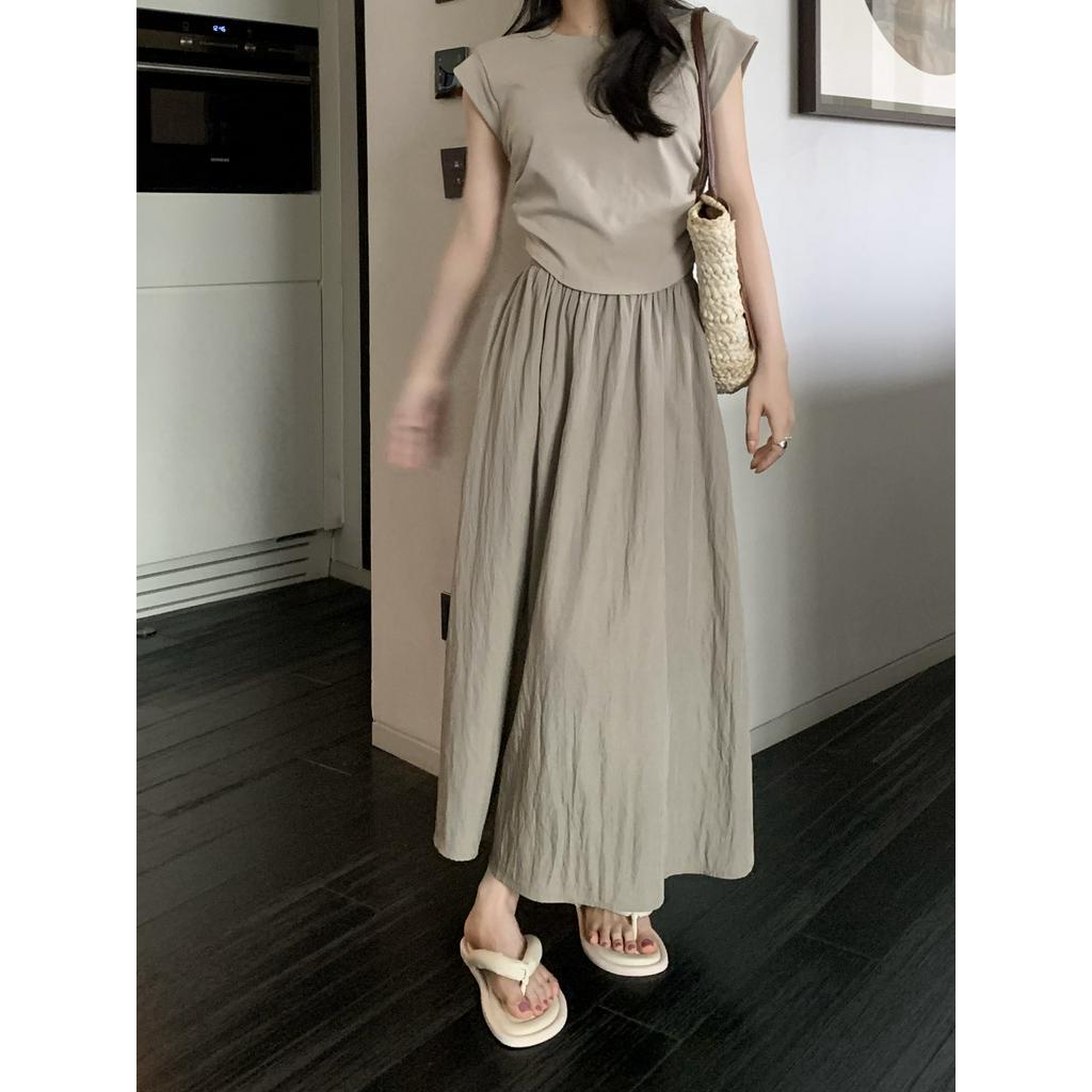 Chân Váy Chữ A Xếp Ly Lưng Cao Co Giãn Phong Cách Mới 64270