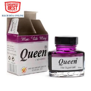 Mực Queen có 3 màu : Tím -Xanh -Đen, mực bút máy chất lượng cao