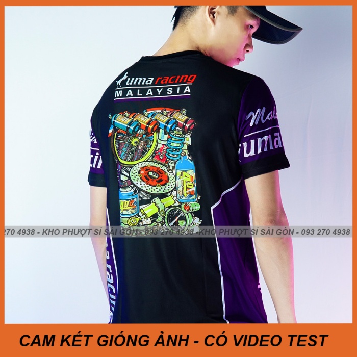 Kho Sỉ SG - Áo Uma Racing KYT - Áo thun nam ngắn tay Racing Uma hình tem xe cotton siêu rẻ